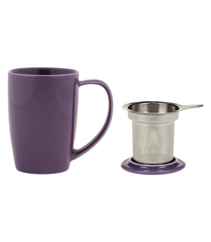 Curve Mug with Infuser 15 oz (Multiple colors) | 15 oz. / Purple