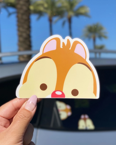 Dale Peeker Transparent Car Decal/ Chip & Dale Rescue Ranger Peekaboo Window Bumper Vinyl Disney Luggage Helmet Guitar Laptop Jumbo Sticker