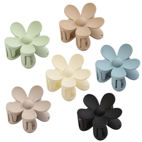 Hair Claw Clips, 6PCS Matte Flower Hair Clips, Large Claw Clips For Women Thick Hair, Big Cute Dasiy Hair Clips, Non Slip Strong Hold For Women Thin Hair, Hair Accessories For Women Girls Gifts, 6 Colors - Light Color
