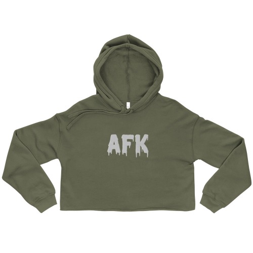 AFK | Crop Hoodie - Military Green / S