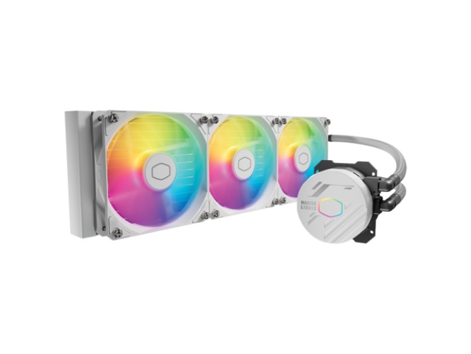 Cooler Master MasterLiquid 360L Core White 360mm Close-Loop AIO Liquid Cooler, ARGB Sync, Gen S Coldplate Pump, 120mm PWM, CryoFuze 14W/Mk, AMD Ryzen AM5/AM4, Intel LGA 1851/1700 (MLW-D36M-A18PZ-RW)