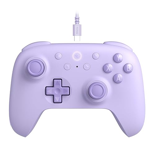 8Bitdo Ultimate 2C Wired Controller for Windows PC and Android, with 1000Hz Polling Rate, Hall Effect Joysticks and Hall Triggers, and Remappable L4/R4 Bumpers (Purple) - Ultimate 2C - Purple