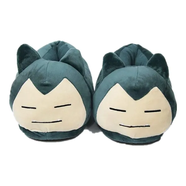 Nucifer Cartoon Plush Slippers Umbreon Indoor Warm Cosplay Winter Fluffy Shoes Unisex One Pair (Snorlax 11'') - Snorlax 11''