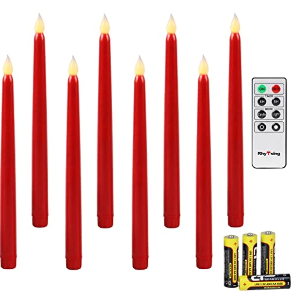 Throne | Chubbabubs | Rhytsing Red 10.8" Flameless Taper Candles With ...