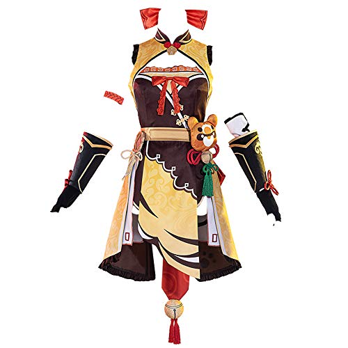 Game Genshin Impact Cosplay Costume Xiangling Dress - Medium