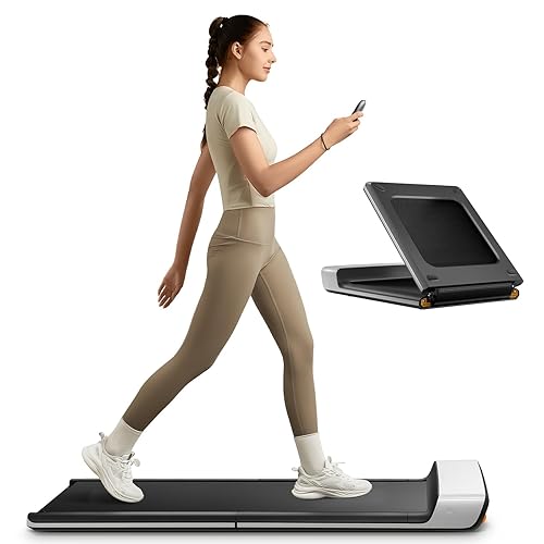 WALKINGPAD P1 Folding Treadmill, Ultra Slim Foldable Treadmill Smart Fold Walking Pad Portable Walking/Jogging Machine with App & Remote Control Grey - gray