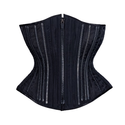 Black Fine Mesh No Line Corset, Hourglass Silhouette, Regular | 28