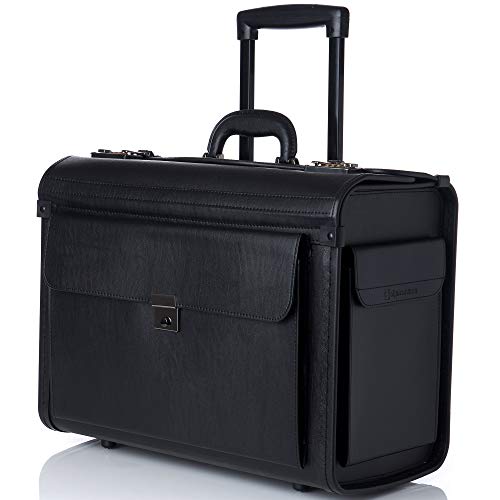 Alpine Swiss Rolling 17" Laptop Briefcase on Wheels Attache Lawyers Case Legal Size - One Size - Black
