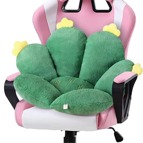 Ditucu Cute Cactus Shaped Chair Cushion Comfy Seat Cushions Kawaii Gaming Chair Cushion 29 x 23 inch Lazy Sofa Office Floor Stuff Pillow Pad for Gamer Room Decor - Cactus