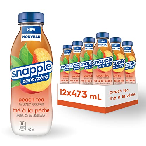 Snapple Zero Naturally Flavoured, Peach Tea, 473mL, 12-Count - Peach Tea