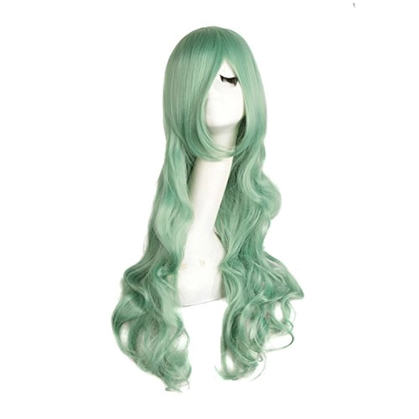 MapofBeauty 32" 80cm Celadon Green Long Hair Curly Wavy Wig Cosplay Costume Wig