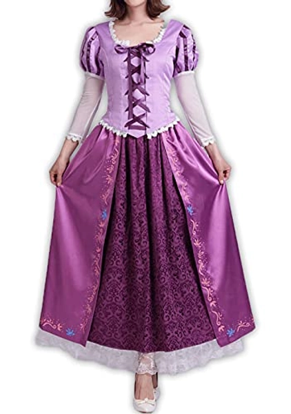 8014 - Tangled Rapunzel Princess Adult Woman Gown Cosplay Dress Purple