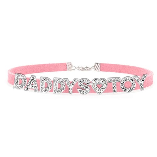 Daddy's Toy Rhinestone Choker - Pink
