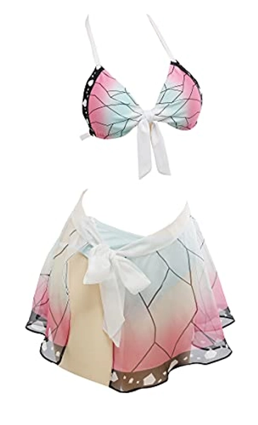 haikyuu Womens Bikini Set with Cover up Swimsuit Anime Style Bathing Suit Japanese Cartoon Swimwear
