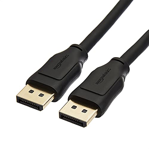 Amazon Basics DisplayPort 1.4 Cable, 32.4Gbps High-Speed, 8K@60Hz, 4K@120Hz, Dynamic HDR and 3D, Gold-Plated Plugs, 6 Foot, Black - 6 Feet - 1