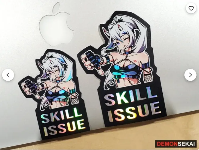 Skill Issue. Demon Waifu Sticker