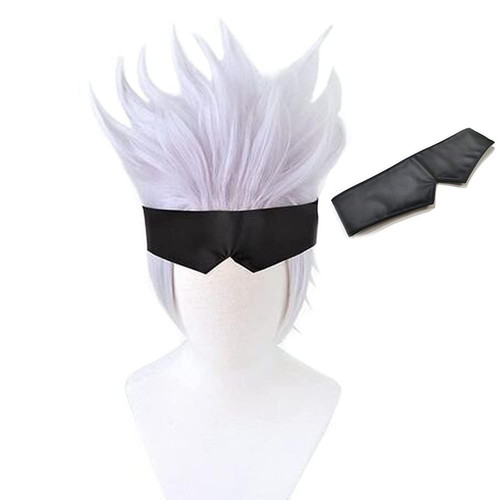Gojo Satoru Wig + Blindfold, Jujutsu Kaisen Cosplay