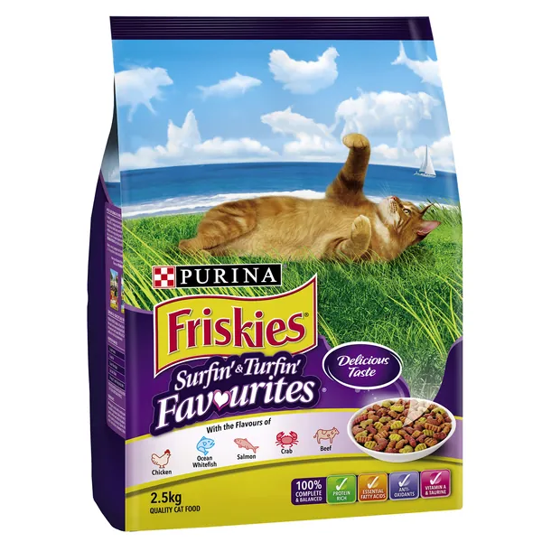 Purina Friskies Adult and Senior Surfin & Turfin Favourites, 2.5kg