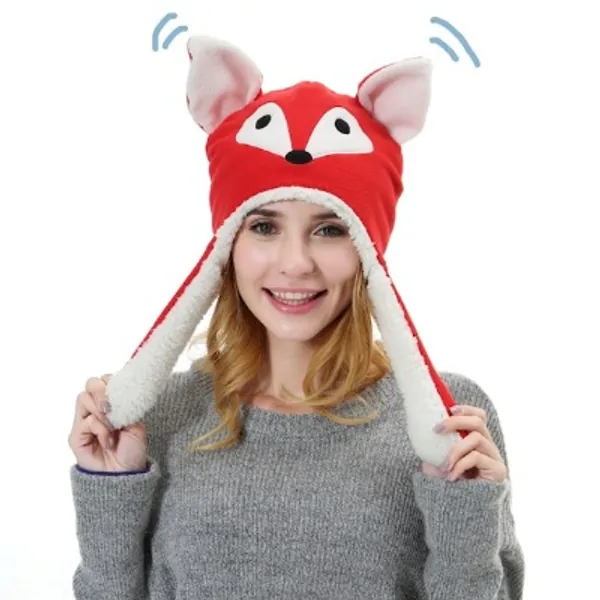 Moving Ear Fox Hatparty Gift Bunny Ears Hat Red Fox Hat | Etsy