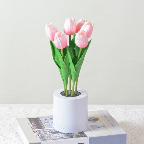 Light-Up Sunflower Desk Lamp - Pink Tulips