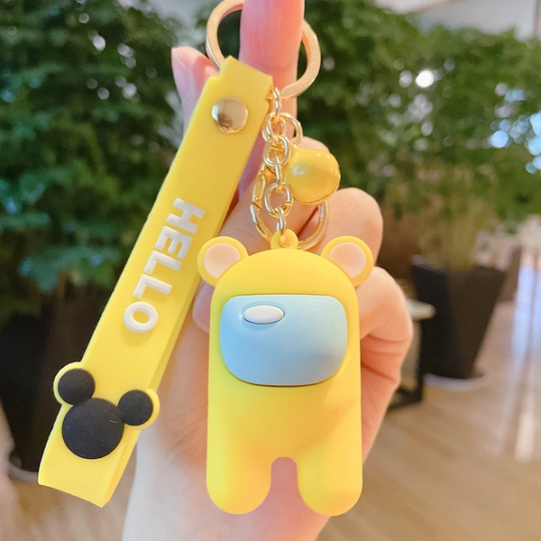 Cute Among Us Keychain Among Us Gift Impostor Key Ring Crewmate Accessories - Yellow