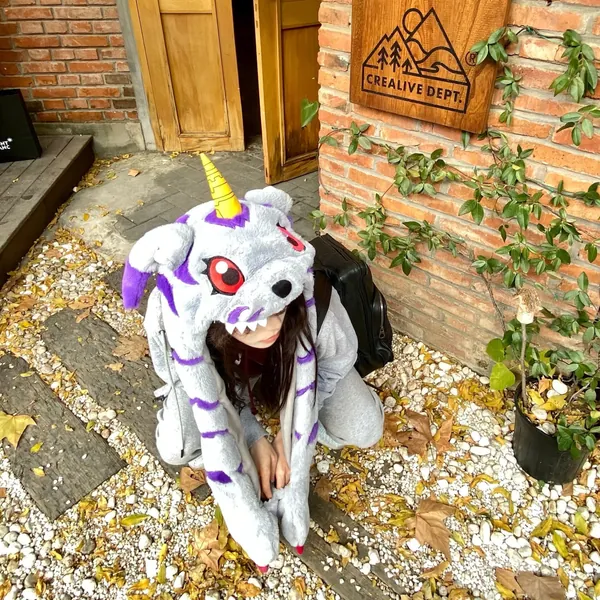 Gabu Monster Fluffy Winter Hat, Adventure Tamers, Digital Monster, Cute Hoodie Beanie, Vital Bracelet, Winter Wear Anime Cosplay