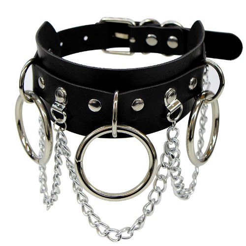 Steampunk Circle Choker - black / 60cm / Necklaces