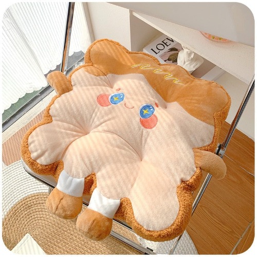 Kawaii Toast Pillow - Brown & Beige Toast