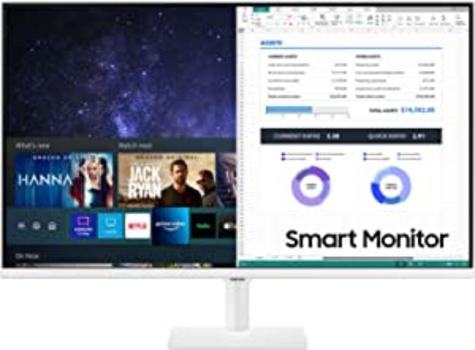 SAMSUNG 27-Inch Class Monitor M5 Series - FHD Smart Monitor and Streaming TV (LS27AM501NNXZA, 2021 Model) - White 27-inch M5 (2020) FHD 1080P