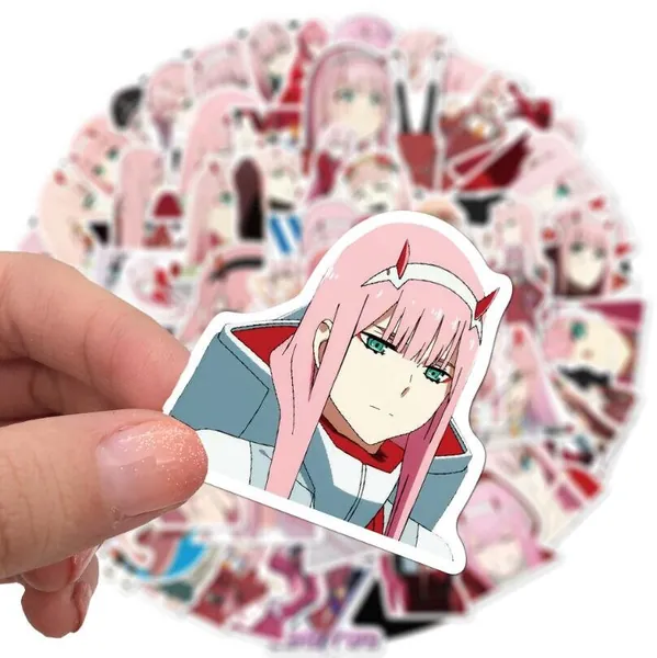 20 anime DARLING in the FRANXX  Zero Two 02 Stickers - pack of 20 random stickers (no duplicates)