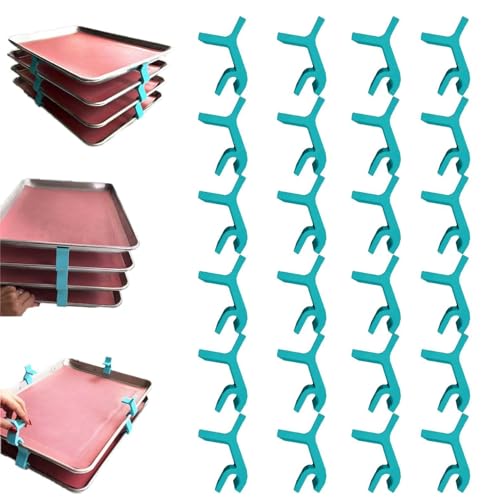 TSHIGO 24pcs Baking Sheet Stackers, Layered Tray Holder Stackers, Universal Baking Sheet Pan Stackers, Baking Tray Storage Holder