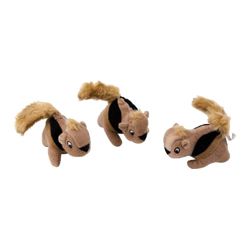 Outward Hound Squeakin' Squirrels Plush Replacement Dog Toys - 3 Pack - Replacement Animals Squirrel Dog Toys