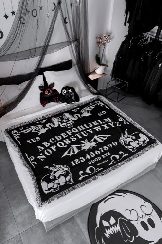 Spirit Board Woven Blanket - One Size / Black/White / 100% Cotton