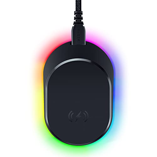 Razer Mouse Dock Pro with Wireless Charging Puck: Magnetic Wireless Charging - Integrated HyperPolling 8K Hz Transceiver - Anti-Slip Base - Chroma RGB Lighting - Classic Black