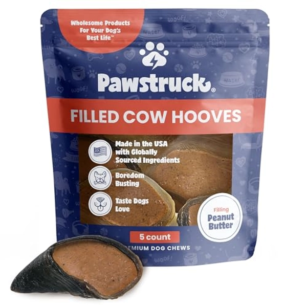 Pawstruck Peanut Butter Filled Cow Hooves for Dogs - 5 Count