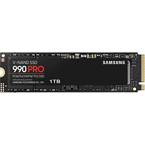 Samsung 990 PRO Series - 1TB PCIe Gen4. X4 NVMe 2.0c - M.2 Internal SSD (MZ-V9P1T0B/AM) - 990 PRO - 1TB