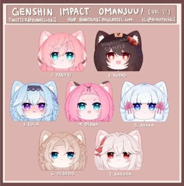 Genshin Impact Kitty Omanjuu Keychain Vol.2 | Etsy