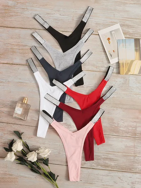 7pack Contrast Tape No Show Panty Set