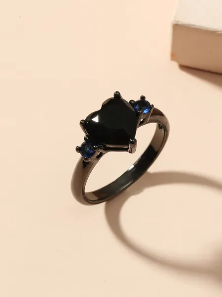 Heart Cubic Zirconia Decor Ring