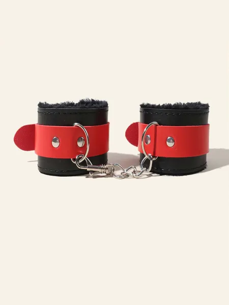 Studded Decor Lined Costume Toy Handcuff