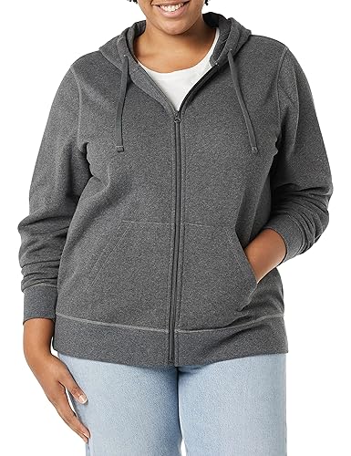 Amazon Essentials Womens French Terry Full-Zip Hoodie - X-Large - Charcoal Heather