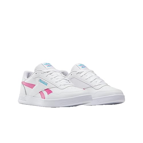 Reebok womens Court Advance Shoes Sneaker - 10.5 - Footwear White/Bold Cyan/Laser Pink