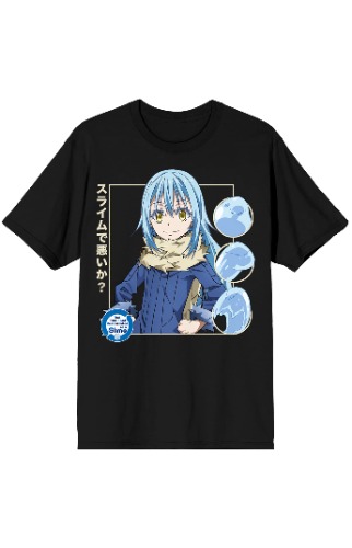 That Time I Got Reincarnated As A Slime Anime Cartoon Mens Black Tee - Large