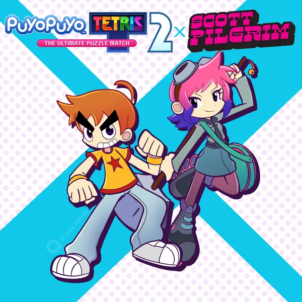 Scott Pilgrim/Ramona Flowers Puyo Puyo acrylic keychain