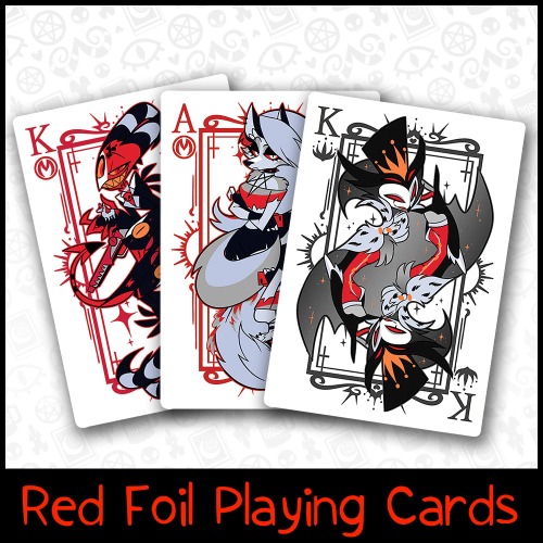 Helluva Boss Playing Cards (Black and Red Variant) | Default Title