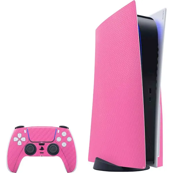 Pink Carbon Fiber Specialty Texture Material PlayStation PS5 Skins