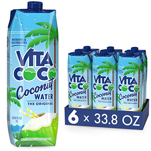 Vita Coco Coconut Water Original, 33.8 Fl Oz (Pack of 6) - Original - 1 Count (Pack of 6)