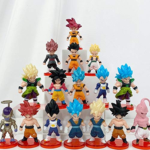 16 Piece Dragon Ball Z Action Figure Set Cake Topper, Party Favor Supplies 3 inch Dragon Ball Z Collectible Model