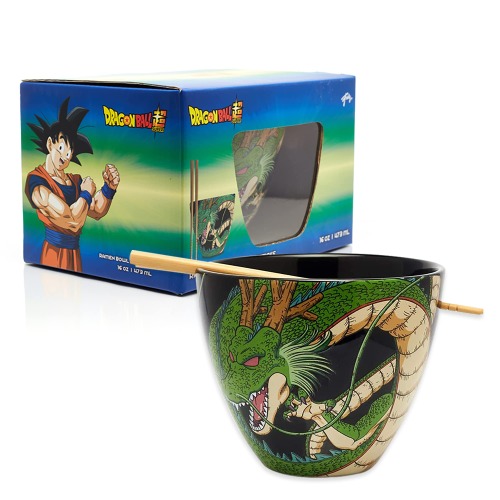 JUST FUNKY Dragon Ball Super Ramen Bowl with Chopsticks | 16 oz Ceramic Soup Mug | Featuring Super Saiyan God Super Saiyan Goku & Vegeta | Officially Licensed - Goku Vegeta