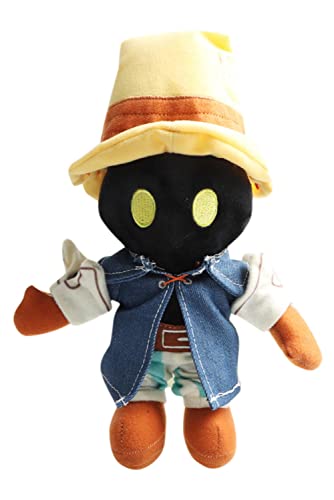 Kejodiy The Black Mage Vivi Ornitier Plush Doll Figure Toy Stuffed Plushie Home Decoration Gift for Game Fans 10.5 in (Black) - Vivi